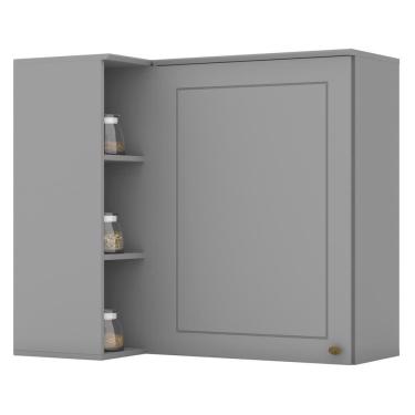 Imagem de Armário Aéreo Canto Reto 1 Porta Americana Cinza - Móveis Henn Cinza