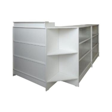 Imagem de Balcão Caixa E Vitrine 100% Mdf Branco - Suprema Móveis