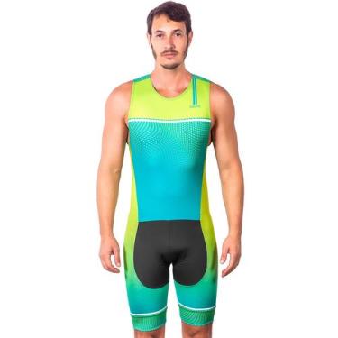 Imagem de Macaquinho sem mangas triathlon elite neon proteção uv 50+ kauna, P