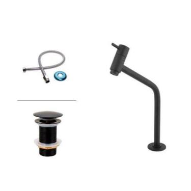 Imagem de Torneira para cuba - conjunto para banheiro preto - valvulva clic para