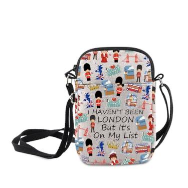 Imagem de MNIGIU Bolsa tiracolo London Symbols Gift I Haven't Been London But It's On My List, presente de viagem na Europa, I Haven't Been London But It's on My List, Engraçado