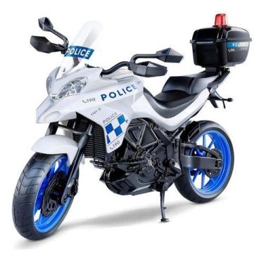 Imagem de Moto Polícia Multi Motors Abre Baú Azul Brinquedo - Roma - Napolestore
