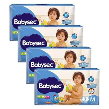Imagem de KIT 4 Fraldas Descartáveis Infantil Babysec Mega - Todos os Tamanhos, 