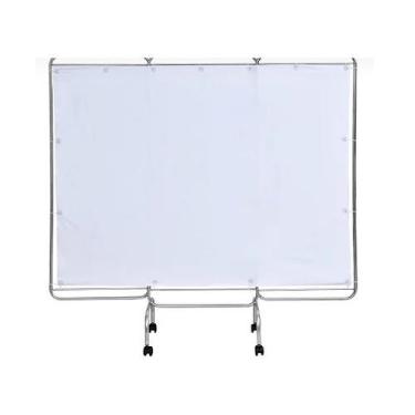 Imagem de Biombo triplo inox faces em plástico - BR CIRURGICA