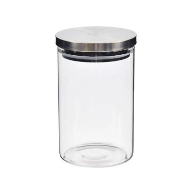 Imagem de Pote Redondo Em Vidro Com Tampa De Inox 1,5 Litros Kenya