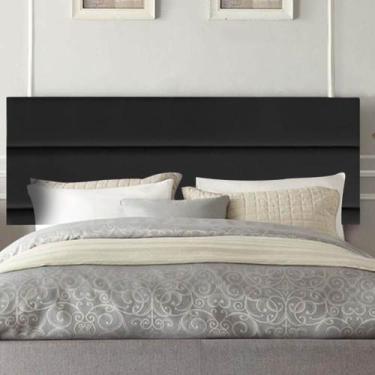 Imagem de Painel Estofado Luxo Argentina 140cm Casal Para Cama Box Suede Preto -