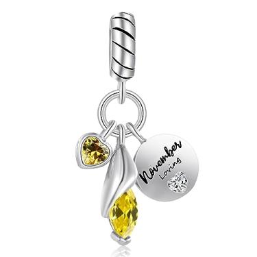 Imagem de QeenseKc Pingente de aniversário de 12 lágrimas com pedra do mês de nascimento para presente de pulseira Pandora para ela, Base