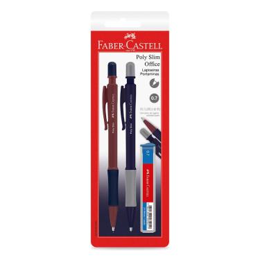 Imagem de Lapiseira 0.7mm Poly Slim Office AZ/RX 2 unid Faber-Castell