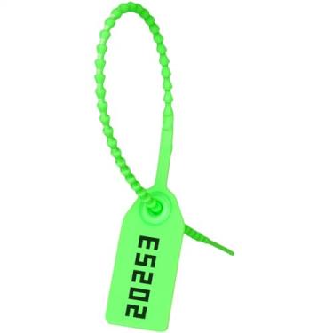 Imagem de Etiqueta descartável com 100 selos de plástico numerados impressos com números aleatórios para bolsa de vestuário, serviço, boutique, logística, mercadoria