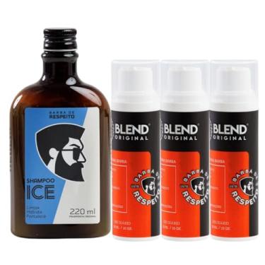 Imagem de Kit 3 Meses Crescimento Barba De Respeito - Shampoo + Blend