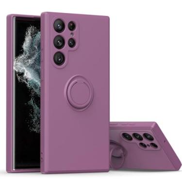 Imagem de Capa de silicone líquido magnético para carro com suporte de anel para Samsung Galaxy S24 S23 S22 S21 Plus FE A16 A06 A05S A55 A35 A25 Note 20 Ultra, roxo escuro, para Note 20 Ultr
