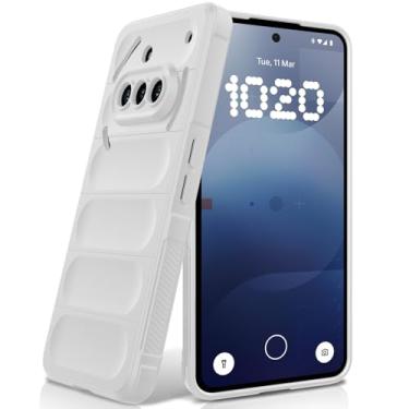 Imagem de BonYonka Capa de silicone para Nothing Phone 3a, forro de microfibra antiarranhões, capa à prova de choque com proteção para câmera, roxa