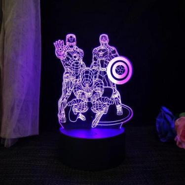 Imagem de Abajur 3D Acrílico do Homem-Aranha - Luminária de Mesa LED USB, Azul e
