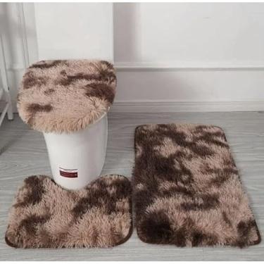 Imagem de Jogo Tapete Banheiro Felpudo 3 PÇS(MARROM MESCLADO)