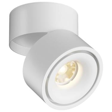 Imagem de ziidoo Luminária De Teto Interna Spotlight Led, Moderna 12 W, Lâmpada Branca 4000 K, Arandela Ajustável Em 360 ° Para Sala Estar, Corredor, Galeria, Montagem Embutida, Direcional (Média, Contagem, 1