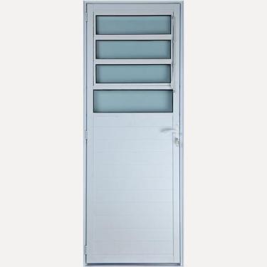 Imagem de Porta De Alumínio Lambril Basculante 2,10 X 0,90 Direita Vidro Mini Bo