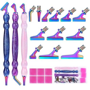 Imagem de Sttargxing Kit de canetas de pintura de arte de diamante 1/3 peças de canetas de arte de diamante 6/12 peças pontas de rosca de parafuso de metal 5D ferramentas de pintura de resina acessórios multi