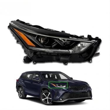 Imagem de Lâmpada de neblina esquerda direita luz diurna LED conjunto de farol LED amplo lâmpada de canto compatível com Highlander 2020-2022 (esquerda)