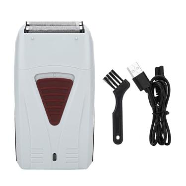 Imagem de OKJHFD Barbeador elétrico masculino, à prova d'água recarregável USB, barbeador elétrico alternativo, aparador de barba para ferramenta de barbear cinza