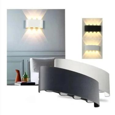 Imagem de Luminaria Arandela 6 Leds Meia Lua 9W Bivolt Externa Preta