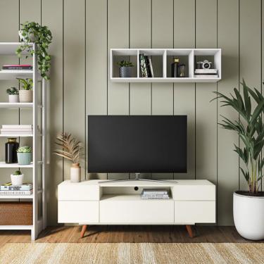 Imagem de Rack Retrô Leni Off White 162 cm