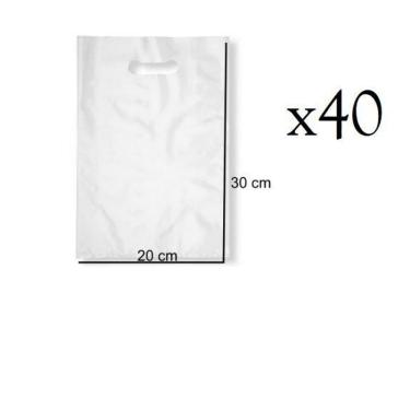 Imagem de Sacola Boca De Palhaço 20X30 Branca- Kit Com 40 Unidades