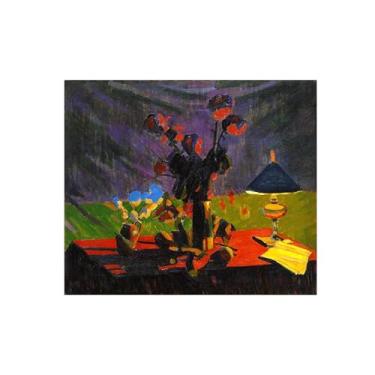 Imagem de Natureza Morta Quadro Parede em Tela-Famosas Pinturas para Sala de Jantar-Luminária-Decoração Cozinha Vintage 70x85cm Sem Moldura