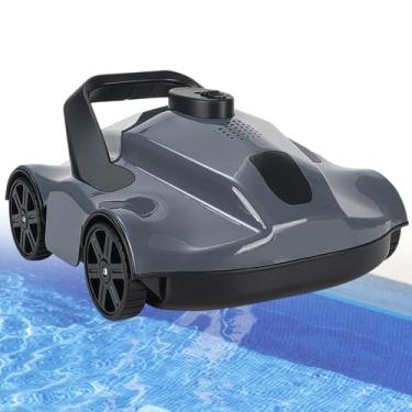 Imagem de Aspirador De Piscina RobóTico Sem Fio Cobertura De 860 PéS Quadrados, Com 4 Rodas, Capacidade De Armazenamento De Lixo De 2,5 L Robô Skimmer De Piscina CarregáVel,Grey