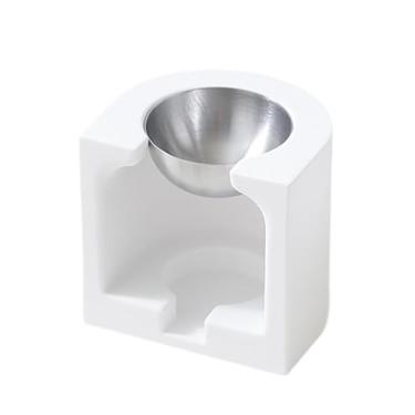 Imagem de Bothyi Queimador de óleo essencial de cerâmica, difusor de óleo, suporte para velas multiuso, suporte decorativo para velas de chá, queimador de cera, Prata