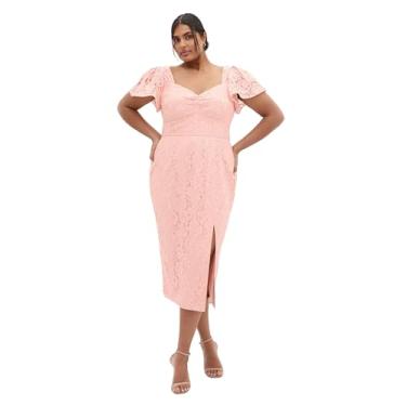 Imagem de City Chic Vestido feminino plus size - Maisie Lace Midi, Balé, rosa, 54
