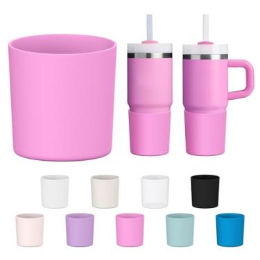 Imagem de WUQID Bota de silicone superior compatível com Stanley Quencher/ProTour 400 ml e IceFlow 400 ml, serve para copos de copo com o mesmo diâmetro de 400 ml capa de garrafa antiderrapante