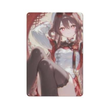 Imagem de Hot Sexy Anime Girl Poster Art Poster Tin Sign Vintage Wall Art Decoration Poster 20.3x30.5 cm, AH396
