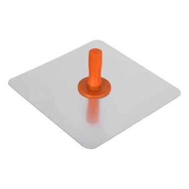 Imagem de predolo Placa de gesso de alumínio Mud Plate portátil de canto redondo fácil de segurar Suporte de placa de argamassa com alça para alvenaria de cimento, 34.5 Cm X 11 Cm