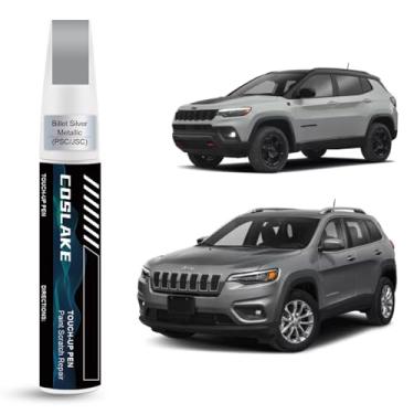Imagem de COSLAKE Tinta de retoque de carro (tarugo prata metálico (PSC/JSC)) para Jeep, kit de reparo de arranhões de pintura de carro, solução rápida e fácil de reparar, caneta removedor de arranhões 2 em 1