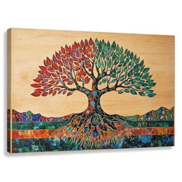 Imagem de Árvore da Vida Arte de parede Impressão em tela Imagens da natureza Raízes espirituais Decoração de sala de estar 90x60cmx1
