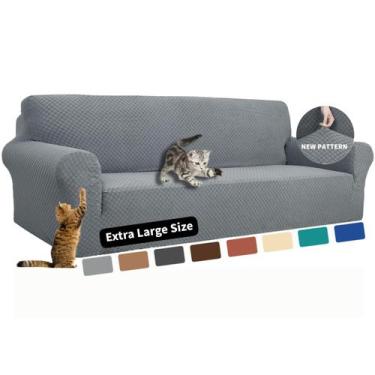 Imagem de Capa de sofá YEMYHOM High Stretch Extra Large Cinza Claro