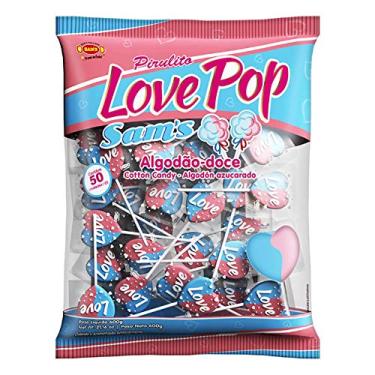 Imagem de PIRULITO CORACAO LOVE POP ALGODAO DOCE -MARCA SAMS C/ 50UND