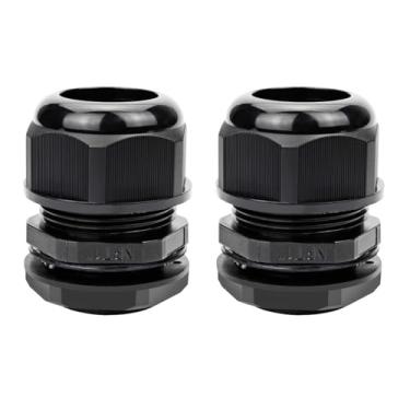 Imagem de Aandxmok Pacote com 10 prensa-cabos de nylon preto, rosca NPT 1/5.1 cm, feito de material PA66, alta resistência ao desgaste e resistência química (preto, NPT 2.5 cm (2 peças))