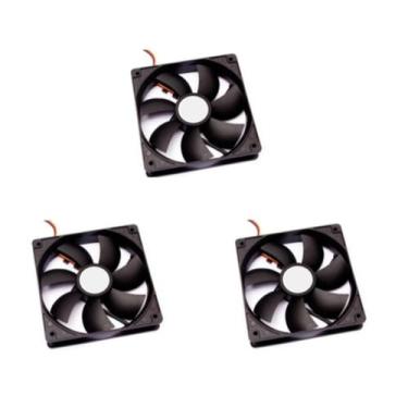 Imagem de Kit 3 Fan Cooler Para PC 120mm Preto Micro Ventilador Silencioso 12v -
