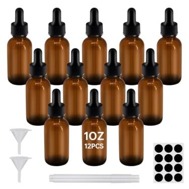 Imagem de REUJIHXY 24 frascos conta-gotas âmbar de 30 ml, frascos de tintura com conta-gotas de vidro, para óleos essenciais, aromaterapia, cosméticos, laboratório, farmácia, líquidos, viagens (24)