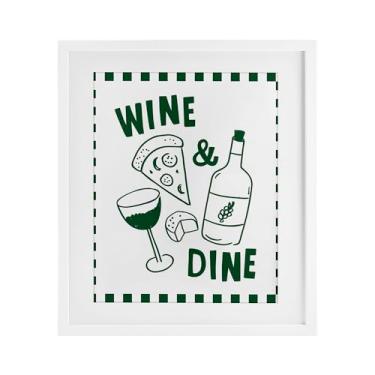 Imagem de Stupell Industries Impressão emoldurada branca com borda quadriculada Wine & Dine por Heather Dutton, 40 x 33