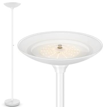 Imagem de Luminária de chão Torchiere de 30 W - Lâmpada de piso LED super brilhante de 3600 lm, lâmpada de pé regulável contínua de 180 cm com iluminação de 3000 K, interruptor rotativo, lâmpadas de chão de