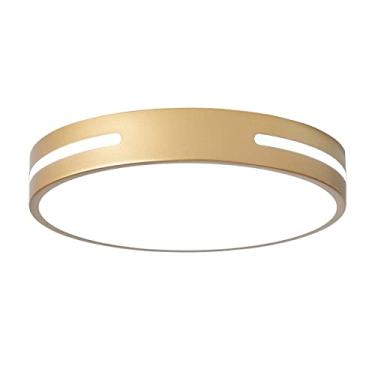 Imagem de Wheatronic Luminária LED dourada para montagem no teto, montagem embutida no teto interior 30,5 cm 24W, perto da luz de teto 5CCT para banheiro, quarto, corredor