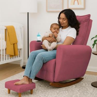 Imagem de Poltrona Cadeira de Amamentação Balanço e Puff Ternura - B Home Decor,