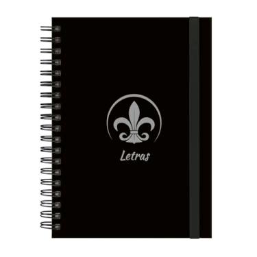 Imagem de Caderno Colegial Plus 12 Matérias Profissões Letras (Preto e Prata)