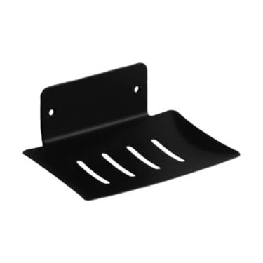 Imagem de Ioensy Suporte de saboneteira de parede para pia, esponja, reutilizável, fácil de instalar, suporte para saboneteira, para banheira, pano de prato, Preto