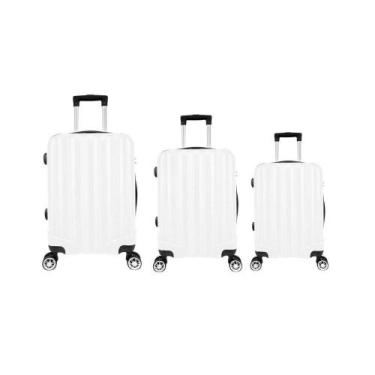 Imagem de Kit Mala De Viagem ABS 3 Peças Adventure Fortt Branca KMV01-BA