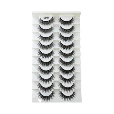 Imagem de Cílios Postiços Naturais, Macios E Volumosos, 10 Pares, Estilo Cruzado