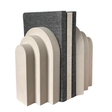 Imagem de Suportes para livros OAKOA Concrete Heavy Duty para prateleiras decora