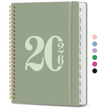 Imagem de Agenda 2026, agenda semanal e mensal, janeiro de 2026 a dezembro de 2026, agenda de calendário de capa dura com abas e bolso interno, material escolar para mulheres e homens - A5 (16 cm x 21,6 cm